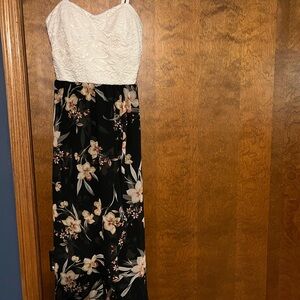 Lily Rose Black and White Floral Maxi Dress